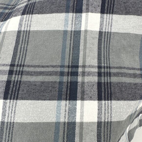 Eddie Bauer Flannel Shirt Mens 2XL XXL Gray Blue Plaid 100% Cotton Long Sleeve - Picture 11 of 11
